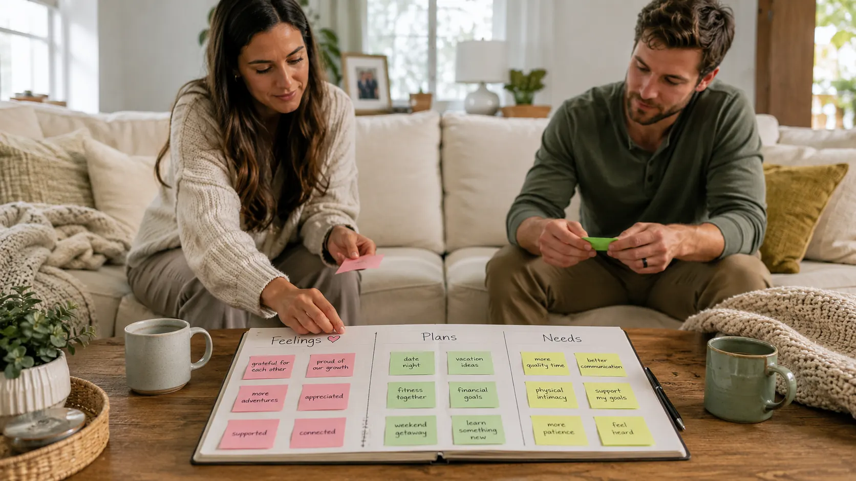 Red flag and green flag cards for a relationship game