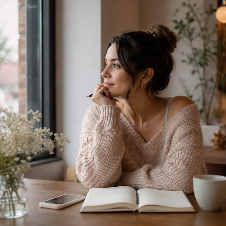 A woman reflecting on relationship signals