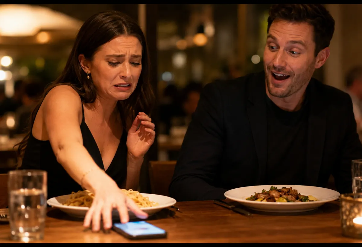 A phone lighting up during a date