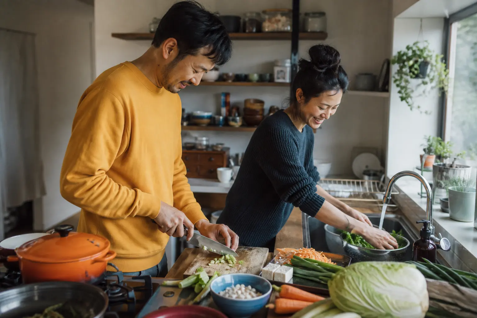 Spouses sharing ordinary relationship and household work
